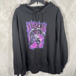 Marvel Venom Graphic Hoodie Black Pullover Sweatshirt Mens 3XL